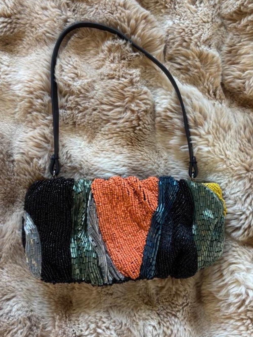 STAUD Multicolor Beaded Bean Bag Shoulder Bag (Rare) - Picture 5 of 7